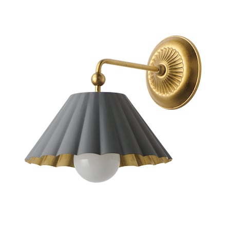 Maxim Lighting Primrose 1-Light Wall Sconce, Dark Grey/Gold Leaf 18051DGGL